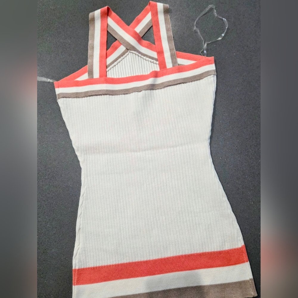 Venus Striped Ribbed Knit Halter Top - Picture 2 of 4